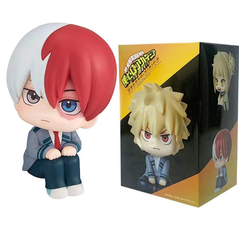 Super Cute Chibi Anime PVC Figures – My Hero Academia Style Izuku Midoriya, Katsuki Bakugo & Shoto Todoroki Collectible Toys