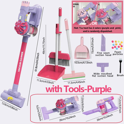 Kids Electric Vacuum Cleaner Toy Set – Simulation Role Play Housekeeping Educational Gift for Toddlers Boys & Girls