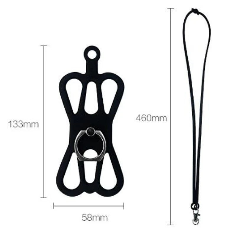 Universal Silicone Phone Lanyard — Sports Strap, Ring Holder, Neck Sling Rope & Mobile Phone Chain