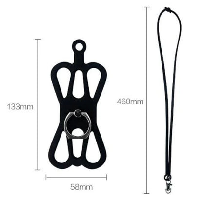 Universal Silicone Phone Lanyard — Sports Strap, Ring Holder, Neck Sling Rope & Mobile Phone Chain
