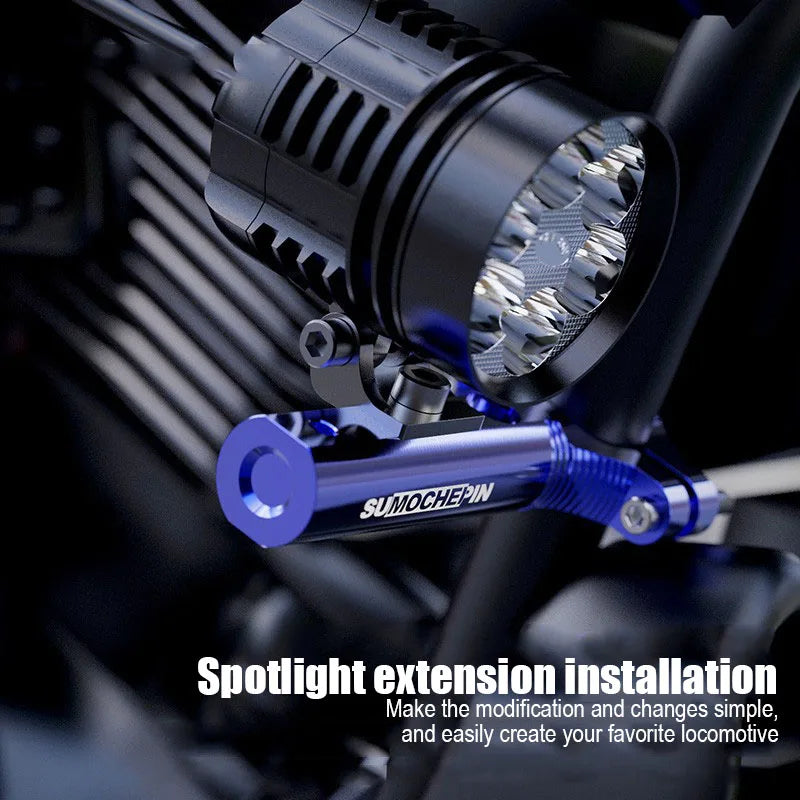 Motorcycle Handlebar Spotlight Bracket – Aluminum Alloy Extension for Rearview Mirror & Seat Retrofit Accessories