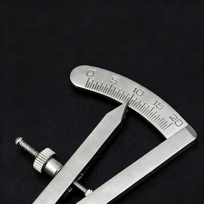 Dental Caliper Gauge Stainless Steel Dentist Measuring Ruler Tool – Curved & Straight Head Surgical Lab Instrument
