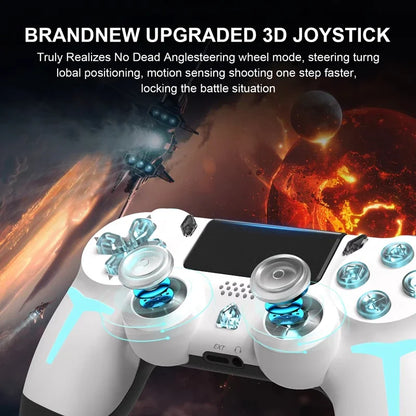 LED Bluetooth Wireless Gamepad – 6-Axis Gyroscope Dual Vibration RGB Controller for PS4, PS3 & PC