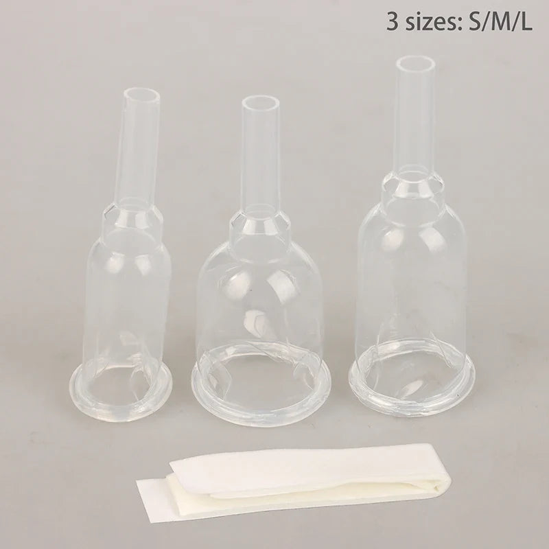 Medical Silicone Male External Catheter - Sterilized Self-Adhesive External Urine Collection Device Sizes S, M & L