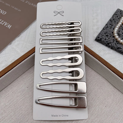 Silver Metal Hair Clips for Women & Girls | Y2K Duckbill Hairpin, Bangs Side Barrettes