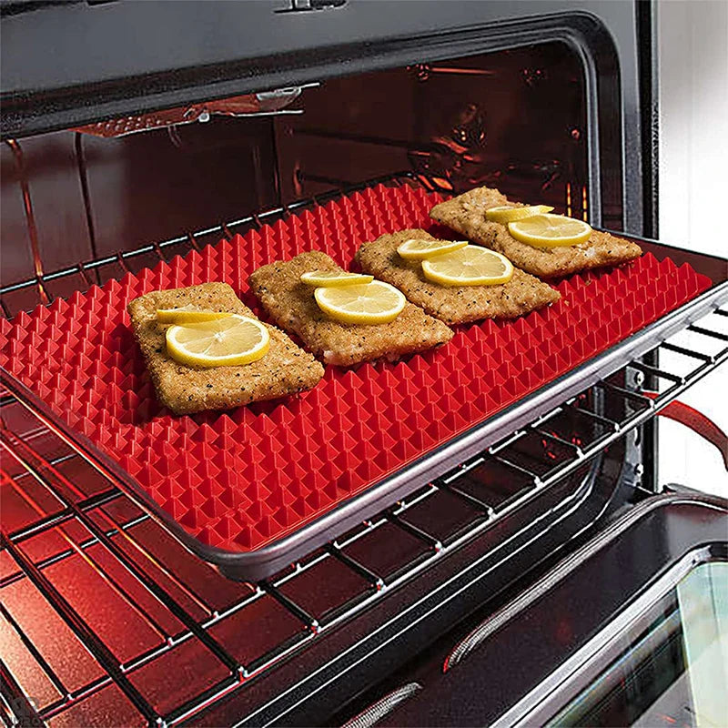 Silicone Cooking Mat – Heat-Resistant Pyramid Baking Sheet for Pizza, BBQ, Grilling & Roasting