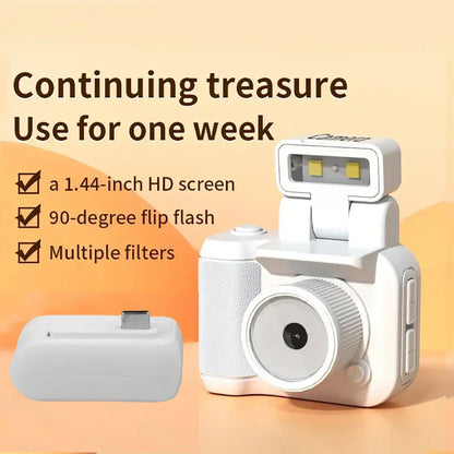 Y4000 Mini HD 1080P Camera with Screen – Portable Retro Compact Video Recorder with Flash and Battery Dock