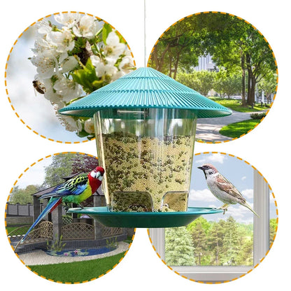Automatic Foot-Feeding Bird Feeder - Hanging Nut Dispenser Holder with Multiple Hole Food Container, Outdoor Bird Feeding Tool