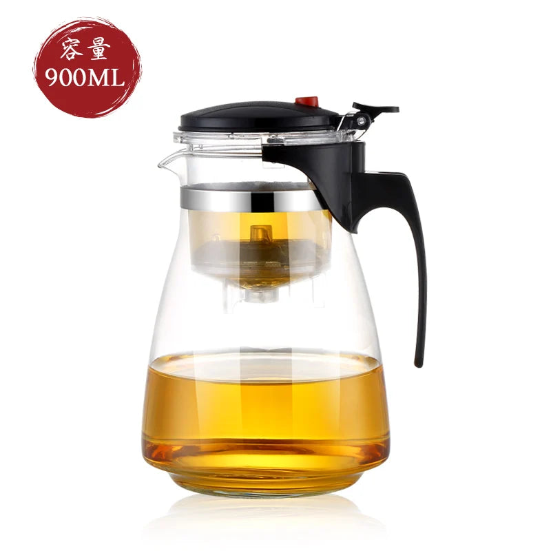 HMLOVE Heat-Resistant Glass Teapot – Puer Kettle Tea Infuser, Kung Fu Teaware Set, High Borosilicate Heatable Pot