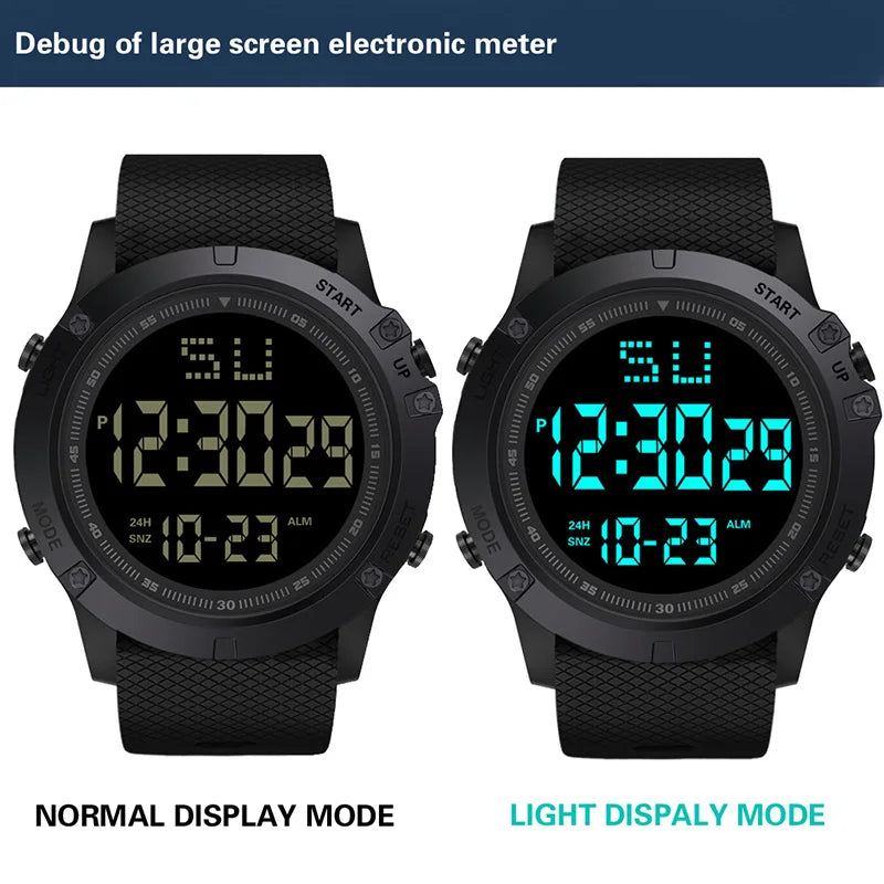 Men's Sport Watch – Multifunction Military Digital Watch, Waterproof, Luminous LED, Big Dial for Kids, Students, and Outdoors