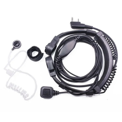 Extendable Adjustable Acoustic Throat Microphone PTT Headset for Baofeng UV-5R, BF-888S, UV-21 PRO, Quansheng UV-K5 & K6 Two Way Radios