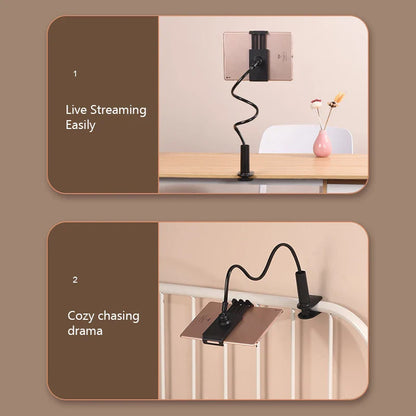 Flexible Lazy Bedside Phone & Tablet Stand — Portable Adjustable Desktop Holder for iPad & Smartphones
