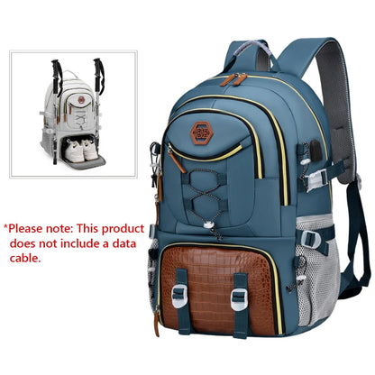 Outdoor Travel Backpack – Large Capacity Sports & Camping Knapsack for Men & Women, Laptop Bag with Shoes Pocket