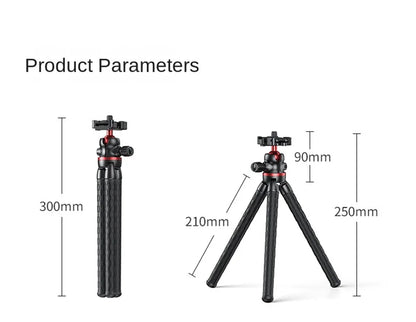 BSLIUFANG 2025 Flexible Octopus Tripod – 2-in-1 Phone & Camera Tripod with Side Cold Shoe & 1/4'' Screw for DSLR, Smartphone