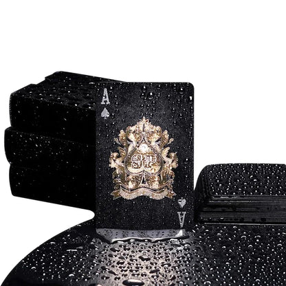 Black Rose Deck Poker — Frosted Waterproof Plastic Playing Cards for Texas Hold’em, Commemorative & Party Game Gift