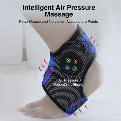 Electric Ankle Massager with Air Compression - Ankle Brace for Relaxation, Pain Relief, and Foot Health Care