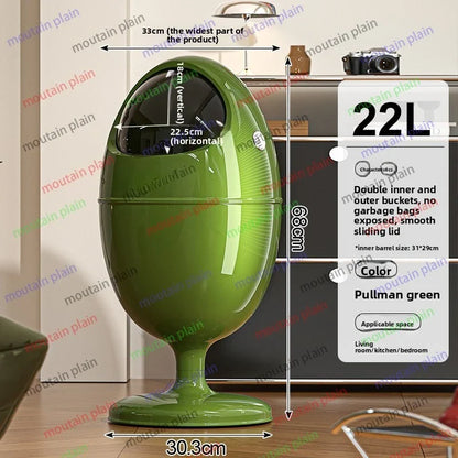 High-Value Household Trash Can – Movable Cylinder Bin with Pulley for Storage & Waste Disposal