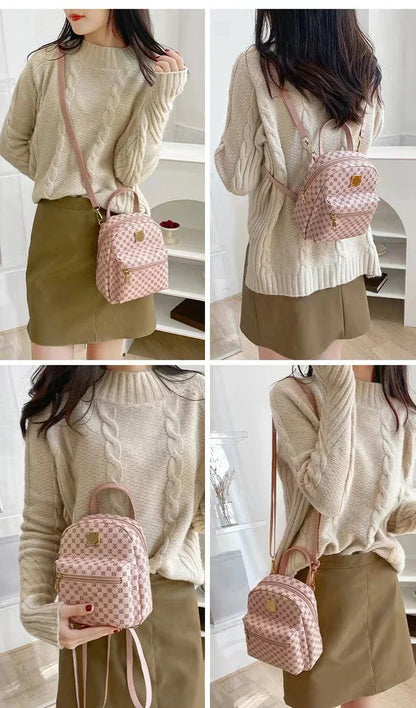 Shoulder backpack Ladies' Fashion bag Pink spots Female Daily Shopping