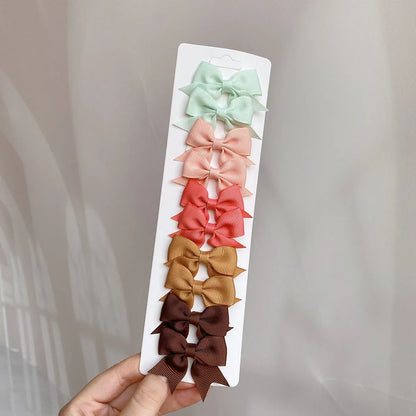 10pcs Kids Bow Hair Clips - Handmade Ribbon Bowknot Barrettes for Baby Girls Hair Accessories