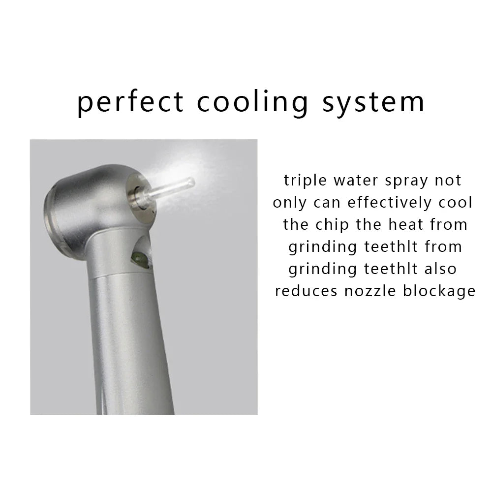 Dental LED High-Speed Handpiece – Air Turbine with Triple Water Spray & Ceramic Bearing (2/4 Hole)