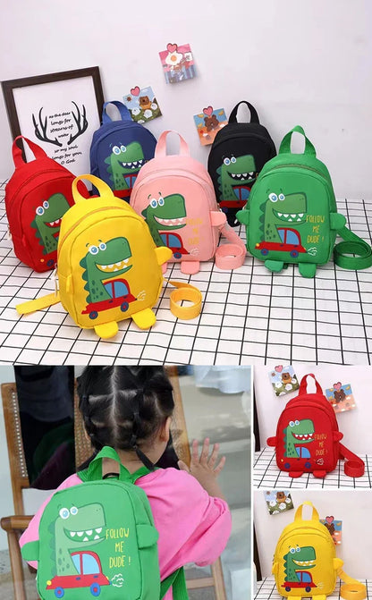 Cute Cartoon Dinosaur Kids Backpack – Anti-Lost Toddler School Bag for Kindergarten & Preschool