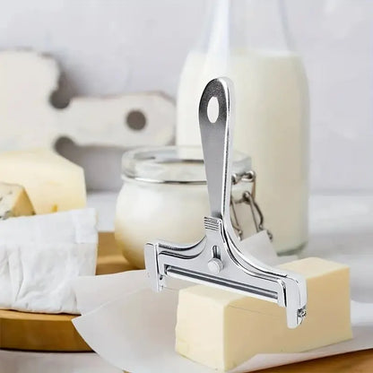 Adjustable Stainless Steel Wire Cheese Slicer - 1pc Kitchen Tool for Perfectly Cut Soft and Semi-Hard Cheeses