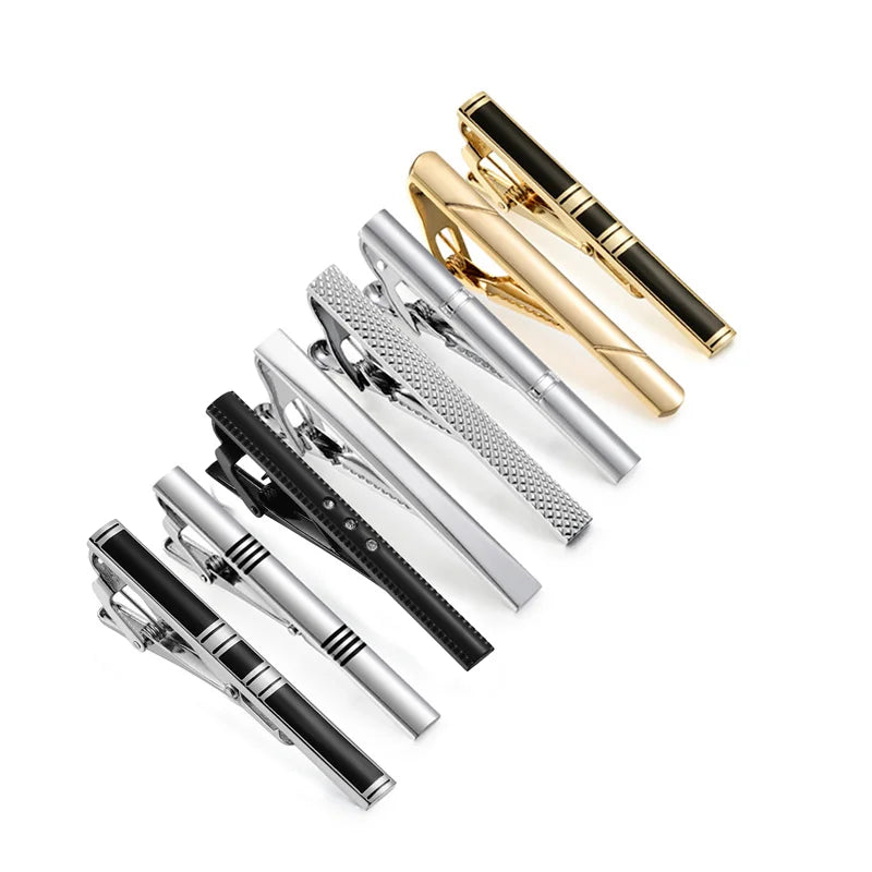 Men's Tie Clip & Cufflink Set - 7/8/10 Piece Luxury Gift Box Jewelry for Weddings & Formal Wear