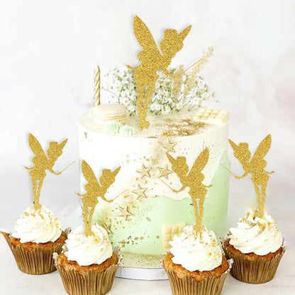Sparkling Glitter Fairy Cupcake Toppers - Ideal for Kids' Birthdays, Baby Showers, and Wedding Cake Decorations (10/20Pcs)