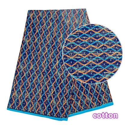 100% Cotton African Ankara Wax Fabric - 6 Yards Party Dress Sewing & Craft Print