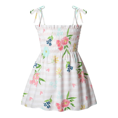 Summer Girls Princess Beach Dress – Strapless Floral Sleeveless Party & Casual Toddler Dress for Ages 1-6 Years
