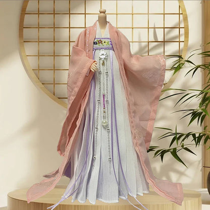 30cm 1/6 Doll Clothes – Style Printed Hanfu Outfit for 12" Female Action Figure Toy