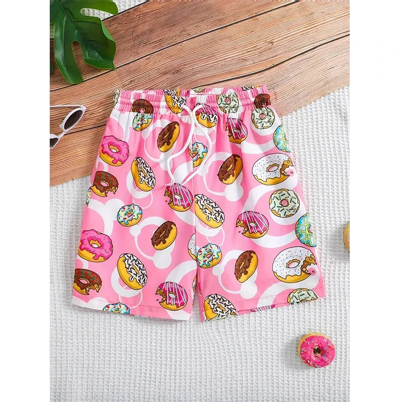 Unisex Ice Cream Graphic Shorts - 3D Print Quick-Dry Gym, Beach & Summer Sports Shorts