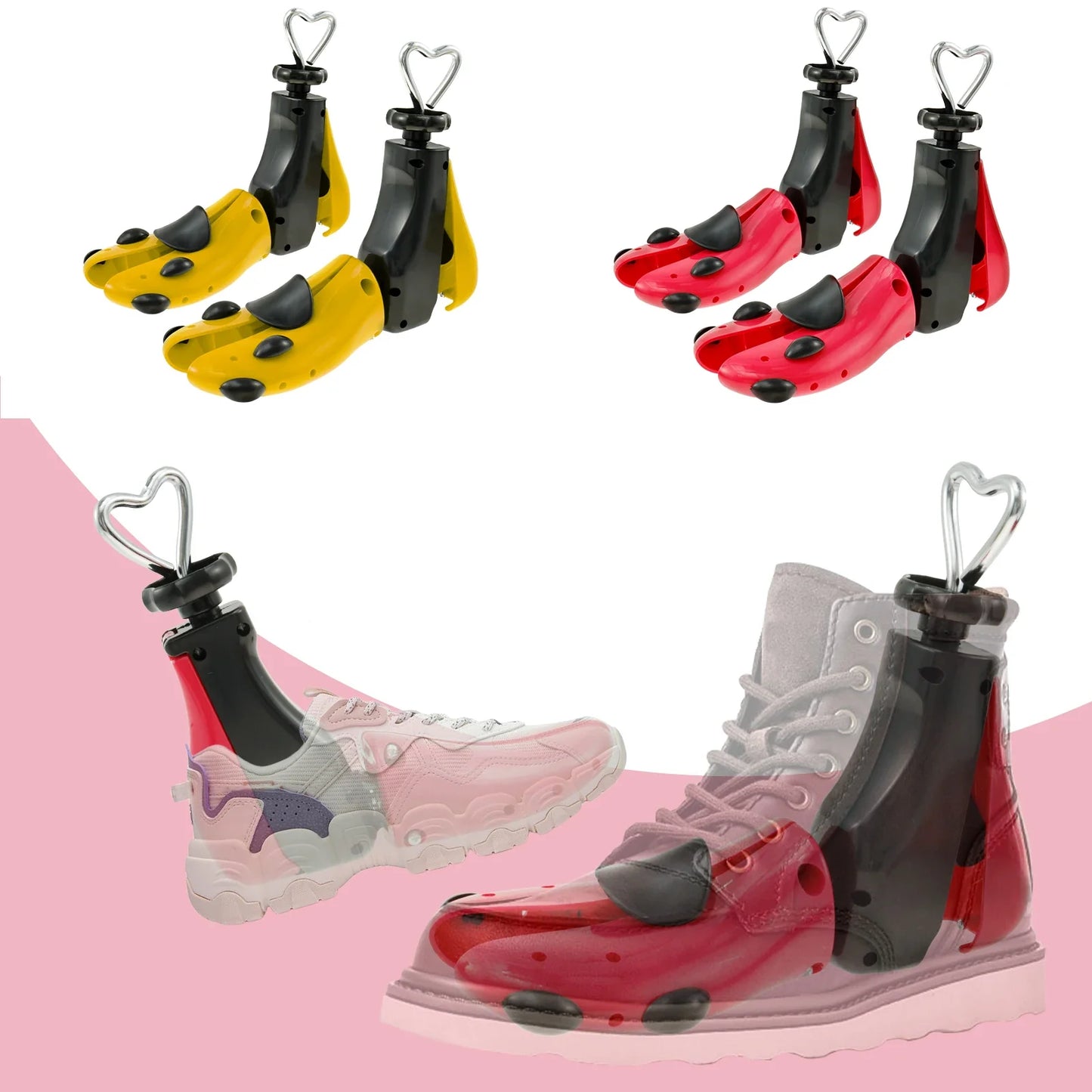 1/2 PCS Universal Adjustable Shoe Stretcher – Boot & Sneaker Widener with Steel Shaft for Men and Women