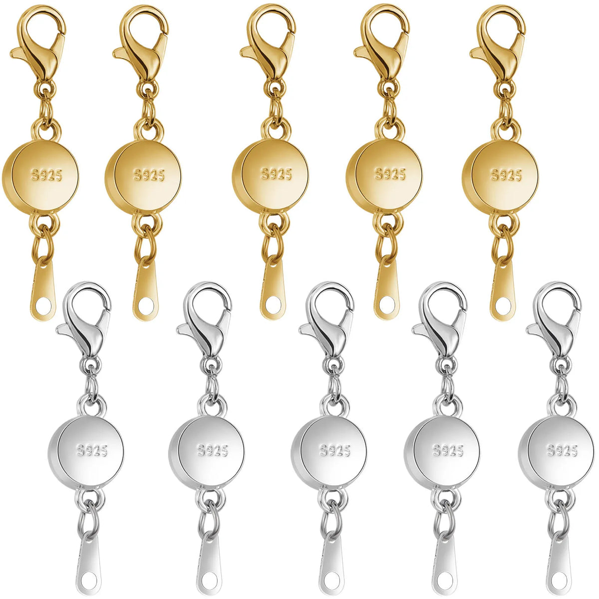 925 Silver Magnetic Jewelry Clasp - Round Necklace Closure & Clasp Converter for DIY Jewelry Making