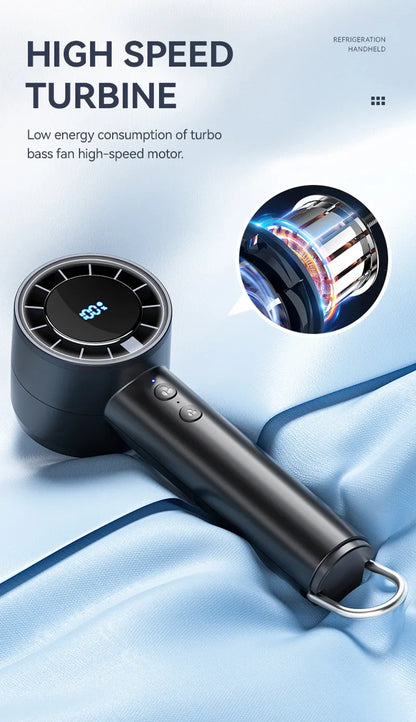 Silent High-Speed USB Handheld Fan – Portable Small Fan with LED Display, High Wind Power, and Cooling Air Conditioner Function