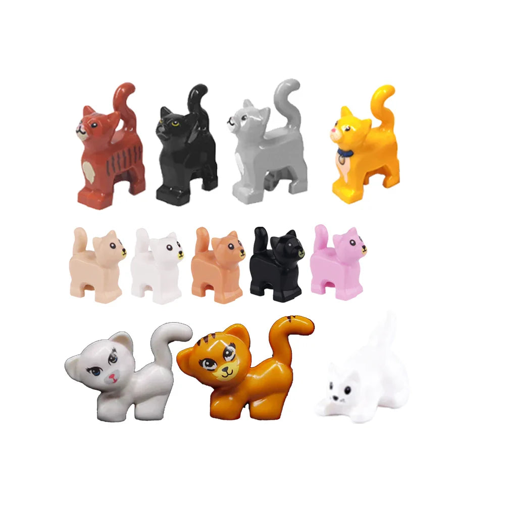 MOC Animal Scene Building Blocks – Zoo & Wildlife DIY Toy Bricks with Ducks, Cats, Dogs, Penguins, Eagles, Wolves, Bears, Deer, Sharks, Snakes, Mice, Sheep (K055)