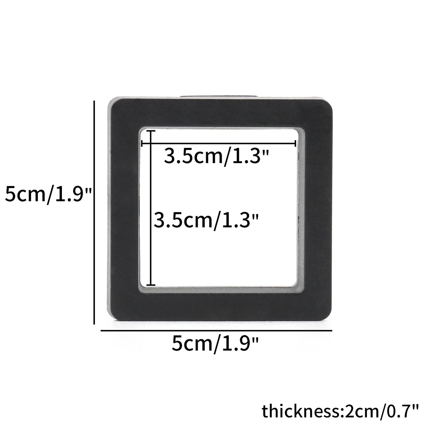 Black 3D Floating Display Case Frame – Free-Stand Suspension Membrane Jewelry Storage Box for Rings, Earrings & Necklaces