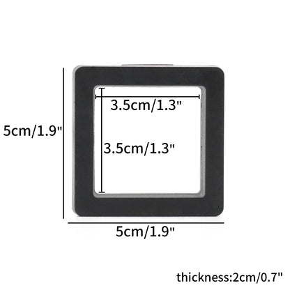 Black 3D Floating Display Case Frame – Free-Stand Suspension Membrane Jewelry Storage Box for Rings, Earrings & Necklaces