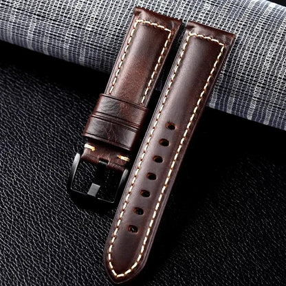 Genuine Calfskin Leather Watch Strap – 20mm & 22mm for Huawei Watch GT 4/3, Amazfit GTR & Galaxy Watch 5/6