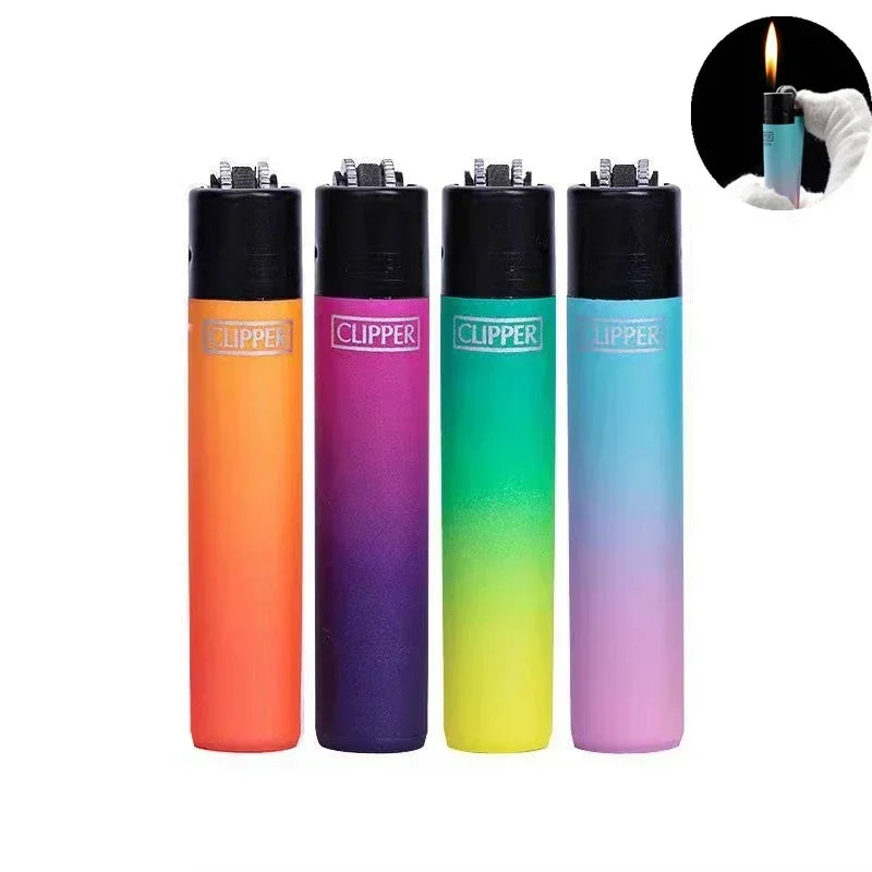 Original Spanish Clipper Refillable Gas Lighter – Personality Pattern 8-Piece Boxed Set Smoking Collection Gift Wholesale Lighter Pack