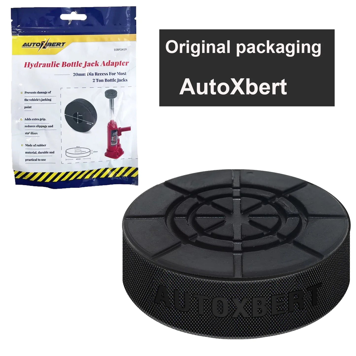 Car Rubber Bottle Jack Pads – Support Adapter for 2-8 Ton Jacking & Auto Lift Cushion Tool