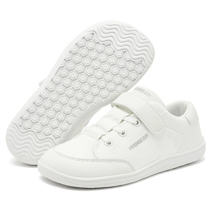 HOBIBEAR Kids Barefoot Shoes – Wide Toe Minimalist Sneakers for Boys & Girls, Lightweight Hook Loop, Mesh & Artificial Leather