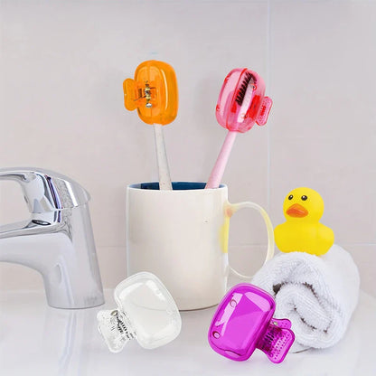 1PCS Travel Toothbrush Head Cover – Protective Cap & Brush Pod Case, Portable Plastic Clip for Travel