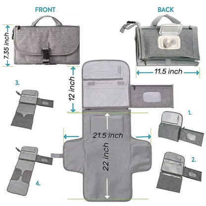 Portable Baby Diaper Changing Pad – Waterproof Travel Station with Pockets | Ideal Baby Gift