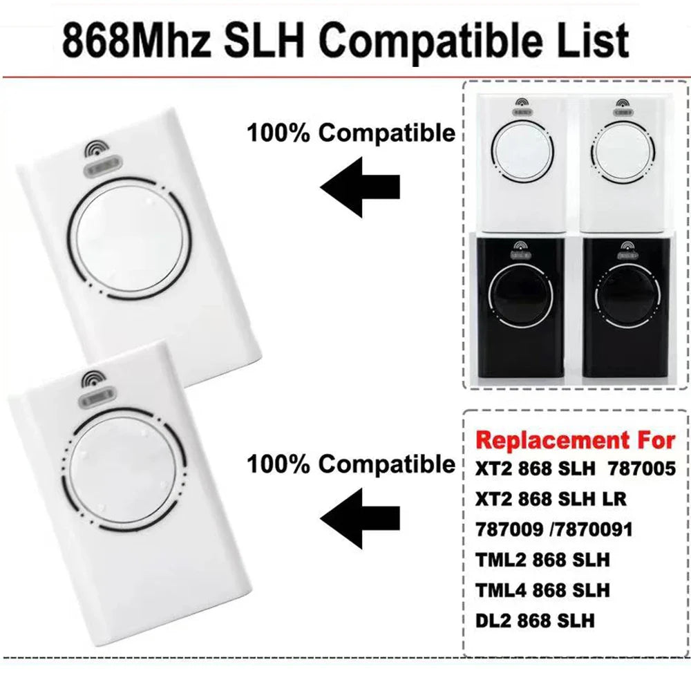 XT2 XT4 868 SLH LR Garage Door Remote – Compatible with 868MHz Frequency for XT2, XT4 Models