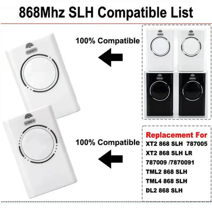 XT2 XT4 868 SLH LR Garage Door Remote – Compatible with 868MHz Frequency for XT2, XT4 Models