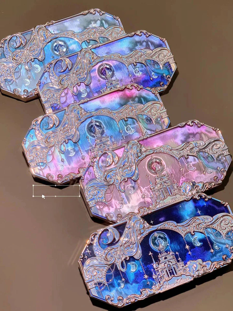 Flower Knows Moonlight Mermaid Eyeshadow Palette – 5-Color Matte, Shimmer & Glitter Waterproof Eye Shadow