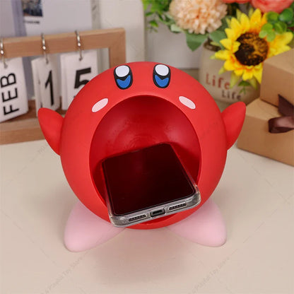 3D Printed Kirby Figures – Pink, Blue, Yellow & Red Cute Anime Doll Models for Desktop Decor & Gifts