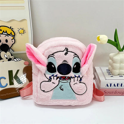 New Disney Plush Backpack – Japanese Blue Stitch Cartoon, Large-Capacity Student & Kindergarten Bag for Kids’ Gifts