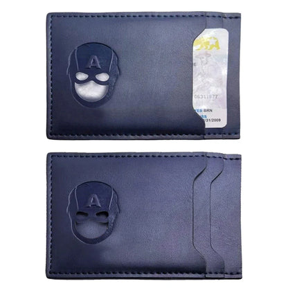 Leather Bat Wallet — Personalized Superhero Mask Card Holder, Bat ID Heroic Wallet Gift